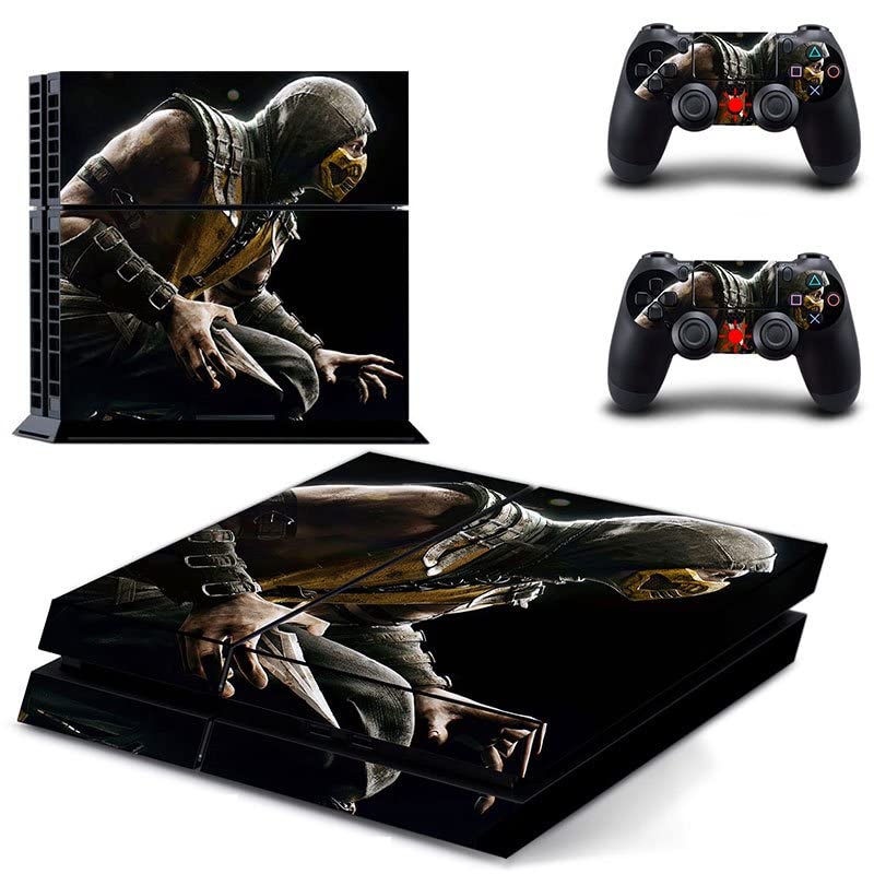 עבור PS4 Slim - משחק Ninja Mortal Best War Kombat X PS4 או PS5 מדבקת עור לפלייסטיישן 4 או 5 קונסולה ובקרים מדבקות