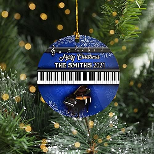 שם מותאם אישית בהתאמה אישית פסנתר פסנתר פסנתרן עץ חג המולד קישוט