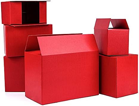 914 5 יחידות / 10 יחידות אדום קרטון גלי נייר אחסון קטן תיבת תכשיט אריזת אריזת מתנה תמיכה מותאם