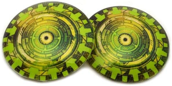 Cogs Green Coberpunk Glass Eyes 6mm עד 60 ממ טכנולוגיה