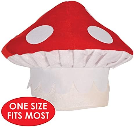 איסל 2 חתיכה קטיפה בד חידוש פטריות כובעי וידאו משחק מסיבת יום הולדת קישוטי ספקי, אחת גודל, לבן / אדום