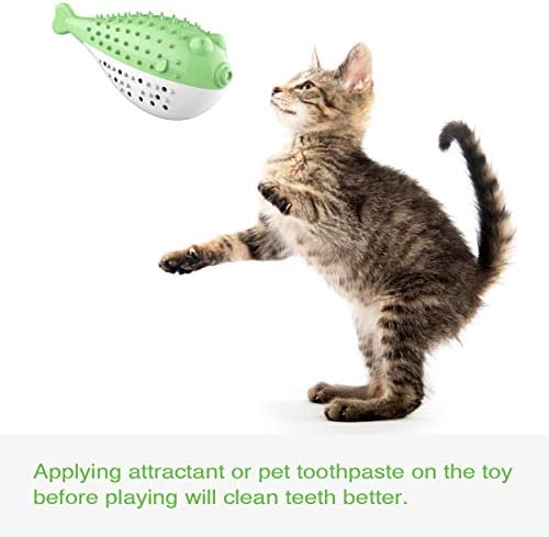 יצירת מברשת שיניים לחתול צעצוע חתול עם פעמון מובנה, טיפול שיניים גומי אינטראקטיבי לחתול, צעצוע של צעצוע