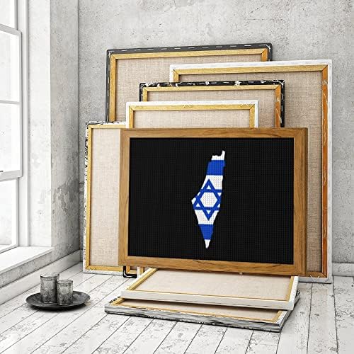דגל מפת ישראל יהלומי ציור ערכות תמונה מסגרת 5 ד עשה זאת בעצמך מלא תרגיל ריינסטון אמנויות קיר תפאורה