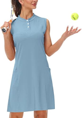 קאקולו נשים של גולף טניס תלבושות פעיל פולו שמלות קיץ טרקלין חולצות שמלת הברך אורך רומפרס כפתור עם כיסים