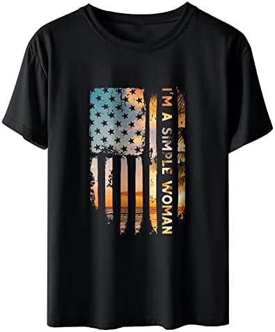 ארהב דגל אמריקאי טיז נשים יום עצמאות צמרות 4 ביולי חולצות פטריוטיות