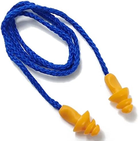 GXXMEI 100 זוגות תקעי אוזניים כבלים משומשים לשימוש חוזר אטמי אוזניים סיליקון עם חוט תקע אוזן
