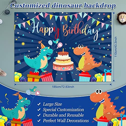 265 יחידות דינוזאור מסיבת קישוטים, כחול דינוזאור יום הולדת ספקי צד עבור בני כולל דינוזאור בלונים,