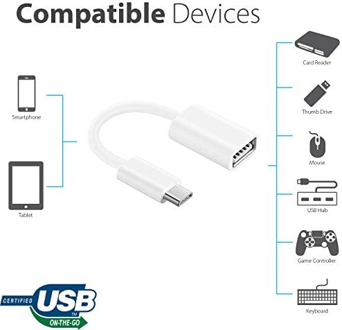 מתאם Big-E OTG USB-C 3.0 תואם את סמסונג גלקסי A72 4G, 5G, A32 5G, A52 5G לפונקציות מרובות שימוש כמו מקלדת,