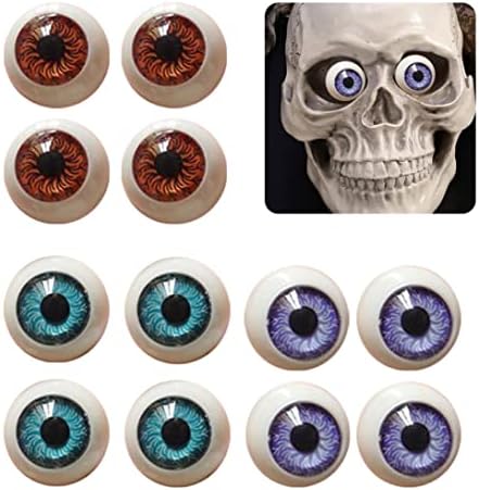 12 יחידות בובה גלגלי עיניים חצי עגולים עיניים אקריליות קישוטי מלאכה לקישוטים למסיבת ליל כל הקדושים