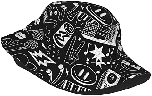 מוסיקה רוק רוק דלי כובע חוף טיול דייג כובע כובע שמש אריזת כובע לנשים יוניסקס