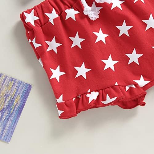 תינוקת Duanyozu תלבושת 4 ביולי תלבושת ארהב דגל חילול חוליה כוכבי כוכבי פרוע מכנסיים קצרים