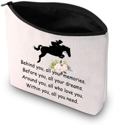 מתנות סוס PXTIDY לנשים תיק איפור סוסים מתנה מעוררת השראה מתנה סוס סוס קוסמטי קוסמטי עם רוכסן