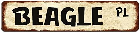 Beagle pl שלט רחוב בעלי חיים בהתאמה אישית של הטקסט שלך חידוש שלט חובב ביגל חותם לחנות חווה מרפסת חנות קיר עיצוב