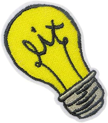 JPT - נורה צהובה כבשה טלה חשיבה רעיון מצויר חמוד קריקטורה רקומה אפליקציות ברזל/תפור על טלאים תג