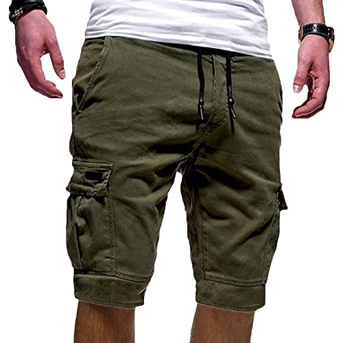 גברים של אלסטי מותניים מכנסיים קצרים מטען מזדמן רגוע בכושר רב כיסים קצר קל משקל חיצוני צבאי קצר מכנסיים