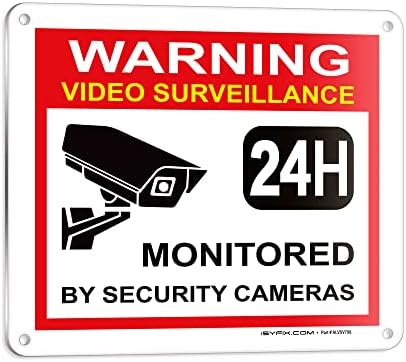 איזיפיקס שלט אזהרה למעקב וידאו-1 מארז 7 על 6 אינץ ' - ללא חלודה .040 אלומיניום סימנים, למינציה לאולטימטיבי