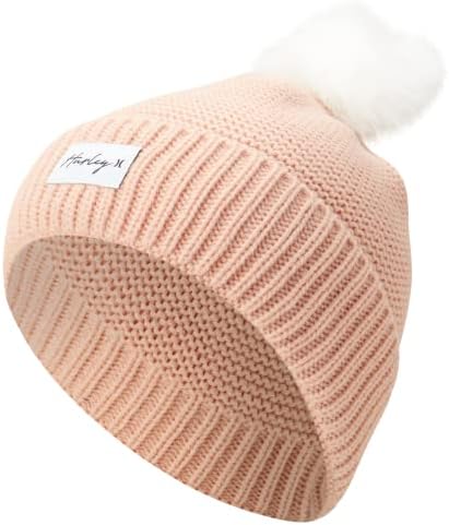 HURLEY HINTE WINTER HAT - CANDACE SNIT ROLL CAFF POM BEANIE