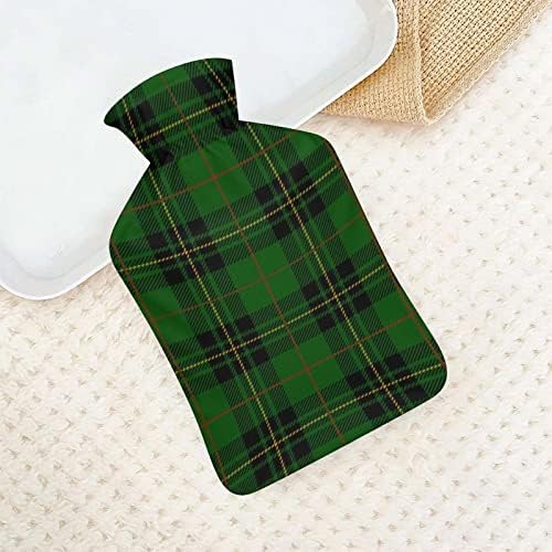 בקבוק מים חמים משובץ סקוטי ירוק עם כיסוי גומי חמוד שקית מים חמים בקבוק מים חמים לבקבוק ספה מיטה