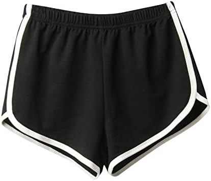 מכנסיים קצרים אתלטים של ג'ורסה לנשים מותניים אלסטיים שרוך מזיעה בצבע קצר בלוק מכנסי זיעה מכנסיים