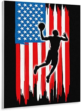 אמריקאי דגל כדורסל צבע על ידי מספרי ערכות בד עשה זאת בעצמך אקריליק שמן ציור עבור בית קיר תפאורה 12
