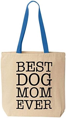 Shop4ever ® הכי טוב אמא כלב אי פעם כותנה בד קניות קניות לשימוש חוזר 10 גרם