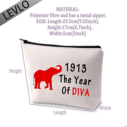 Levlo 1913 תיקי איפור של Sorority 1913 השנה של תיקי איפור של איפור אחות דיווה של Diva Sorority.