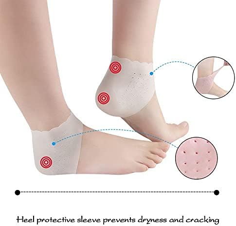 2 יחידות סיליקון רגליים טיפול גרבי לחות ג ' ל העקב דק גרבי עם חור סדוק רגל עור טיפול כיסוי מגיני רגל