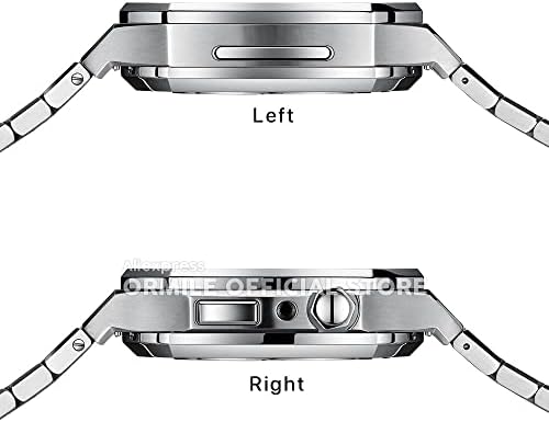 Bholsa for Apple Watch Band ו- Case Braceled 44 ממ סדרה 4 5 6 7 8 עבור Apple Watch SE 316L נירוסטה