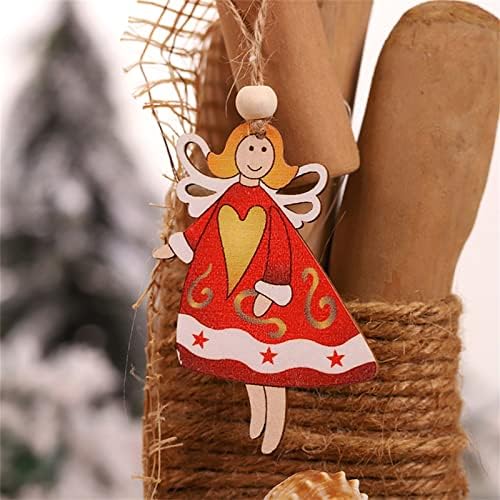 זמן קרוב 2 יחידות חג המולד תליון עץ קישוט יצירתי מלאכה עץ צבי זקן איש שלג איש עץ קישוט עץ קישוט מכונית מואר