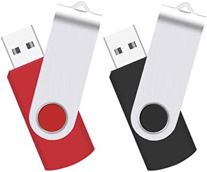 Baibest USB 2.0 כונני פלאש 32 ג'יגה -בייט מקל זיכרון ריק עם LED לאחסון נתונים, כונן אגודל, כונן קפיצה, שחור/אדום