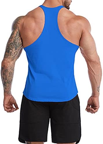 Wenkomg1 גברים גופייה מוצקה גופית קלה ללא שרוולים ללא שרוולים פיתוח גוף אימון חולצת שרירים