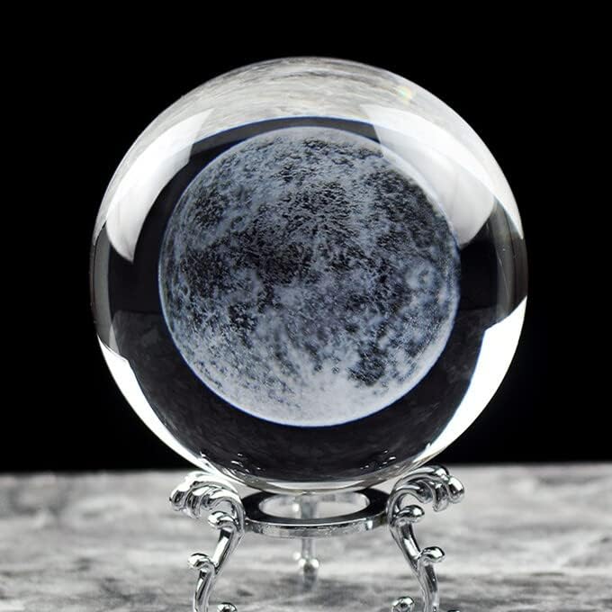 זנבר 50 ממ 3D לייזר ירח גביש גביש כדור זכוכית K9 כדור זכוכית כדור קליל כדור צ'אקרה רייקי ריפוי