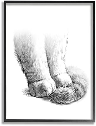 תעשיות סטופליות כפות חתול רכות זנב ציור מונוכרום מפותל, עיצוב מאת Ziwei li