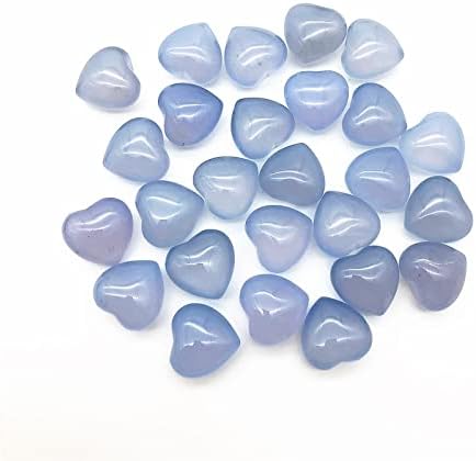 Seewoode AG216 1PC מיני טבעי כחול כחול צ'לדוני לב גביש בצורת גביס אבן חן אבן