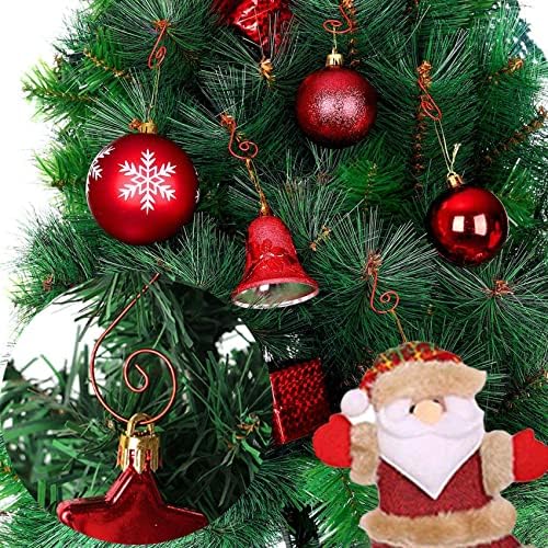 Ucsaji 200 pcs קישוט לחג המולד ווים עץ חג המולד S-Hooks קישוט קולב חוט מתכת חוט מתלה וו לעץ חג המולד כדורי