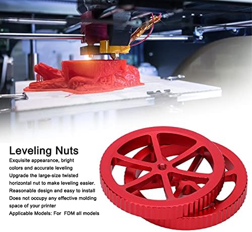 אגוזי פילוס מדפסת תלת מימדית, אגוזי פיתול יד אלומיניום אדום, מתאים למספר דגמים של מדפסות