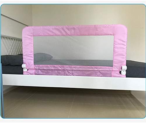 מיטת מעקה בטיחות מיטת רכבת עבור תינוק אנטי-סתיו, לנשימה רשת נדנדה למטה לפעוטות ילדים,ורוד,102 סמ