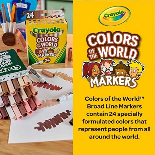 צבעים של העולם סמני, עור טון סמני, ציוד לכיתה, מתנה לילדים, 24 לספור