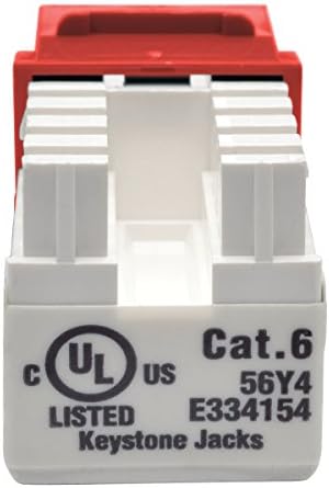 Tripp Lite Cat6/Cat5e 110 אגרוף בסגנון מפתח אבן מפתח ג'ק אדום טאה GSA
