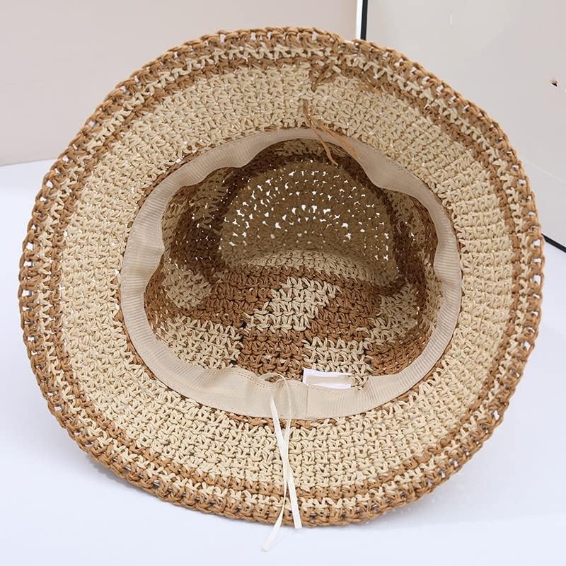 כובע דלי אריגת Zsedp לנשים כובע קיץ כובע חיצוני מתקפל כובע חוף יוניסקס