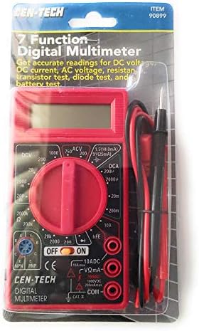 Cen-tech מגבר דיגיטלי אוהם וולט מד ac dc voltmeter multimeter, אדום