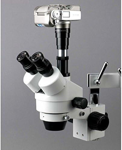 מיקרוסקופ זום סטריאו טרינוקולרי מקצועי של אמסקופ 3 טי, עיניות פי 10, הגדלה פי 7-90, מטרת זום פי 0.7-4.5,