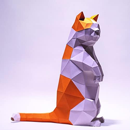 WLL-DP דוגמנות חתולים עומדים גביע נייר תלת מימד מלאכת נייר גיאומטרית מלאכת דיע