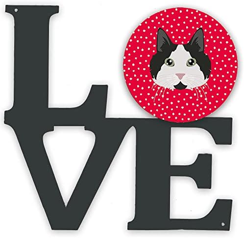 אוצרות קרוליין 5108 וולוו סימריק חתול אהבה מתכת קיר יצירות אמנות אהבה, אדום,