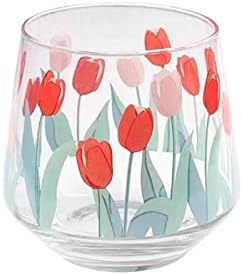 זכוכית טוליפ, זכוכית פרחונית, זכוכית מוס טוליפ-מתאימה לשימוש ביתי ובר לכל המשקאות-תחתית יציבה
