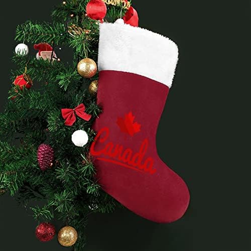 עלה מייפל קנדה בהתאמה אישית לגרב חג מולד חג המולד קישוטי מפלגה משפחתית