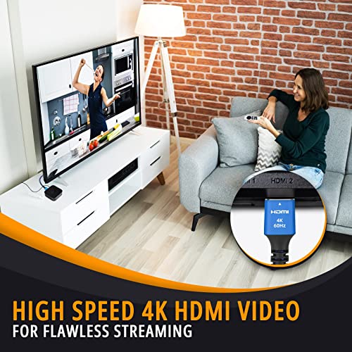 QNECS Ultra כבל HDMI במהירות גבוהה 4K כבל HDMI 60 הרץ עם החזרת שמע ו- Ethernet לסרטוני 4K, 3D, HD- 18 GBPS 2.0
