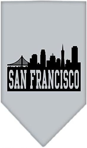 מוצרי חיות מחמד של מיראז 'סן פרנסיסקו סקיין קו מסך הדפס בנדנה, קטן, אפור