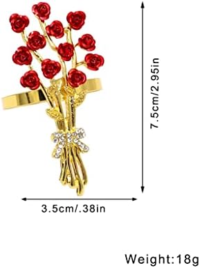 Liuyunqi 6 יחידות פרח ורד טבעות מפיות פרחי מפיות טבעות מפיות לארוחת ערב חתונות