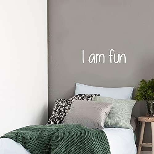 מדבקות אמנות קיר ויניל - אני כיף - 8 x 25 - מדבקת ציטוט חיובי מעורר השראה חיובי לקישוט חדר משחק חדר שינה נוער